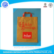 Manufactur shopping plastic packaging bottom gusset hand length handle